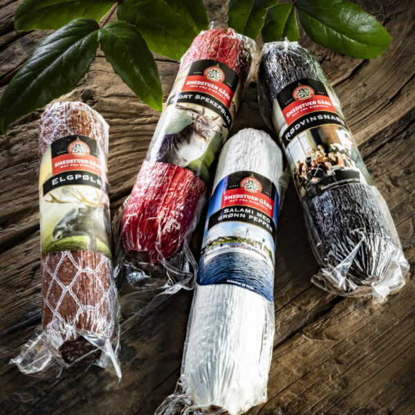 4 bestselgere-elg-hjort-rødvin-salami-grønn-pepper