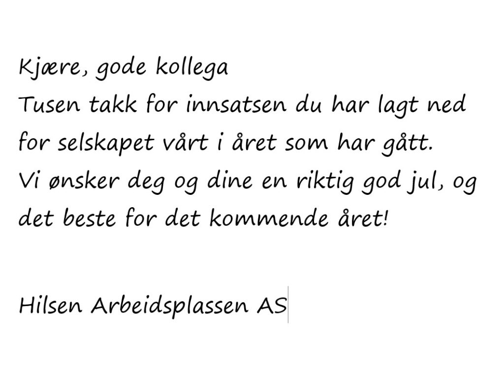 julehilsen til ansatte