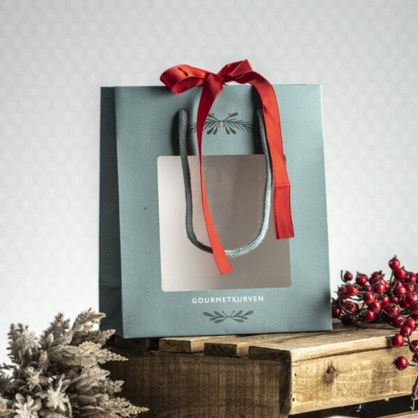 Gourmetkurven tom liten gavepose jul 24x8x30cm