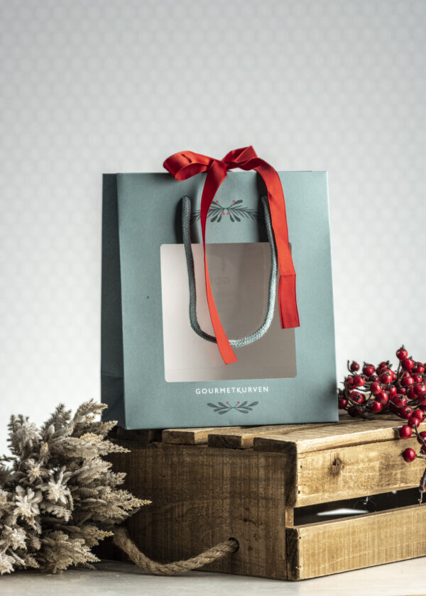 Gourmetkurven tom liten gavepose jul 24x8x30cm