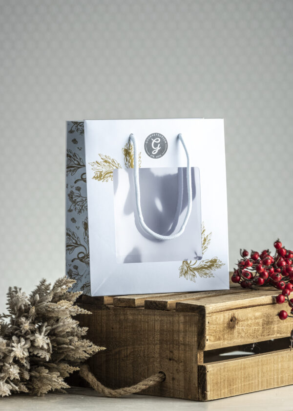 Gourmetkurven tom liten gavepose 21x9,5x24cm